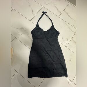 Zara satin halter mini dress